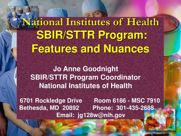 national institutes of health sbir sttr program features and nuances