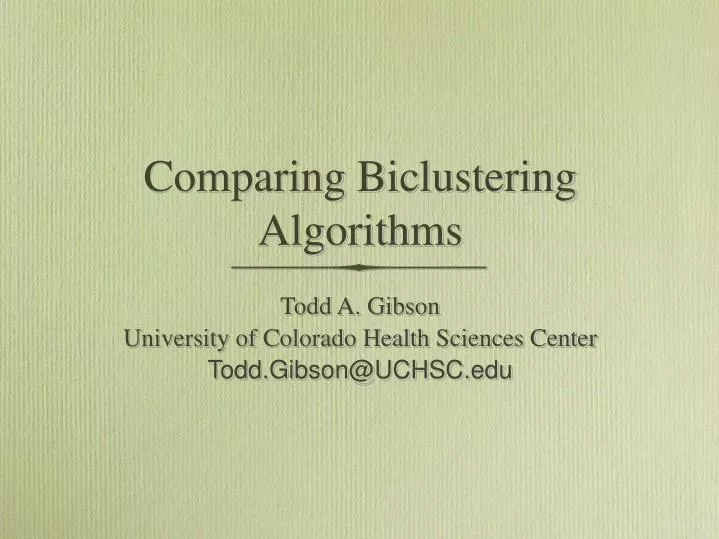comparing biclustering algorithms
