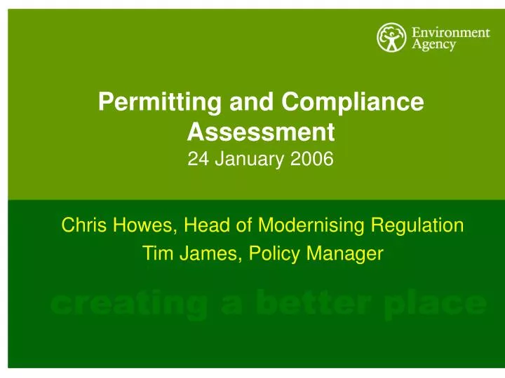 permitting and compliance assessment 24 january 2006