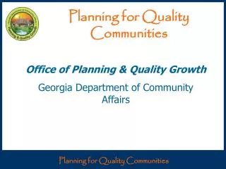 Planning for Quality Communities