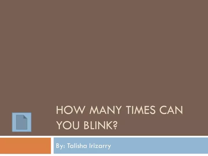 how many times can you blink