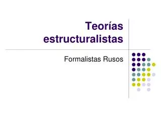 teor as estructuralistas