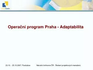 opera n program praha adaptabilita