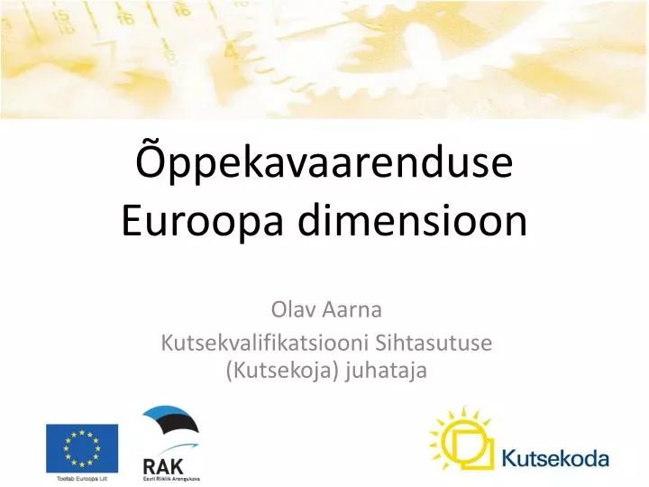 ppekavaarenduse euroopa dimensioon