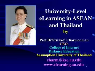 University-Level eLearning in ASEAN and Thailand by