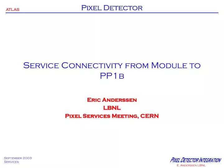 service connectivity from module to pp1b