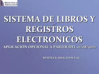 sistema de libros y registros electronicos aplicaci n opcional a partir del 01 08 2010