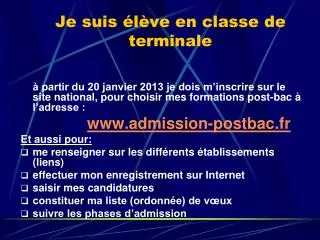 je suis l ve en classe de terminale