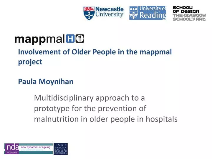 involvement of older people in the mappmal project paula moynihan