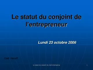 lundi 23 octobre 2006