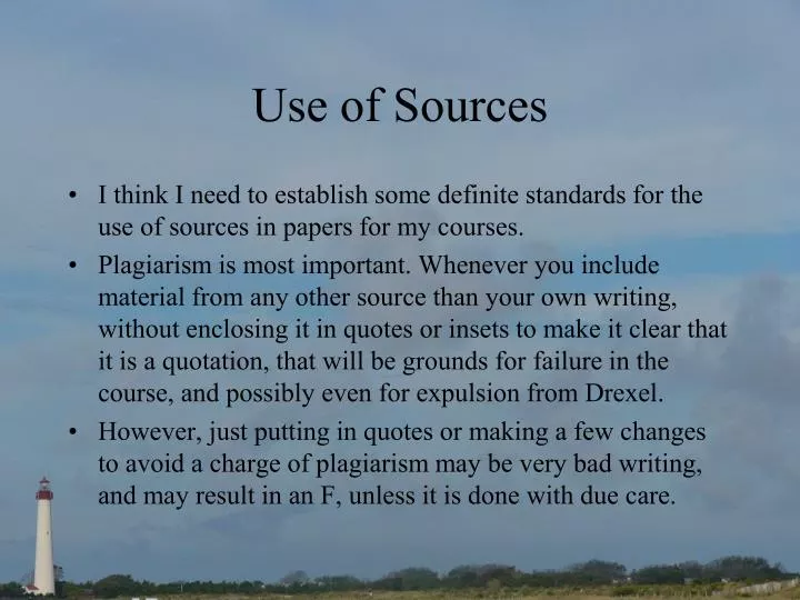 use of sources