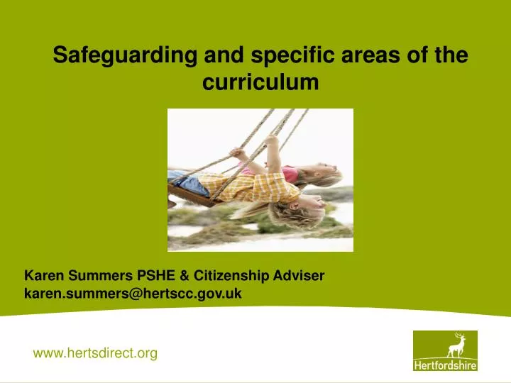safeguarding and specific areas of the curriculum