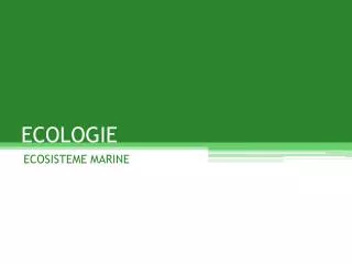ecologie