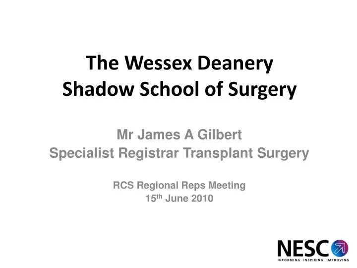 the wessex deanery shadow school of surgery