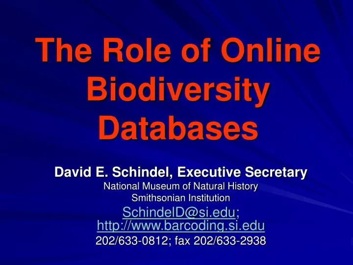 the role of online biodiversity databases