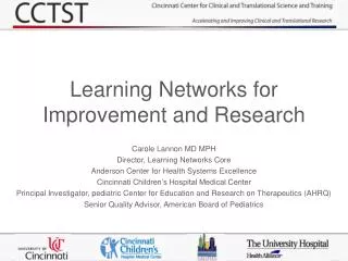 Learning Networks for Improvement and Research