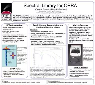 Spectral Library for OPRA 	(Optical Probe for Regolith Analysis) ?
