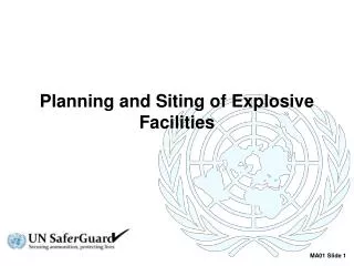 Planning and Siting of Explosive Facilities