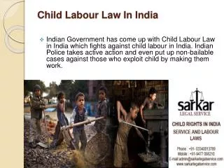Child Labour Law In India.