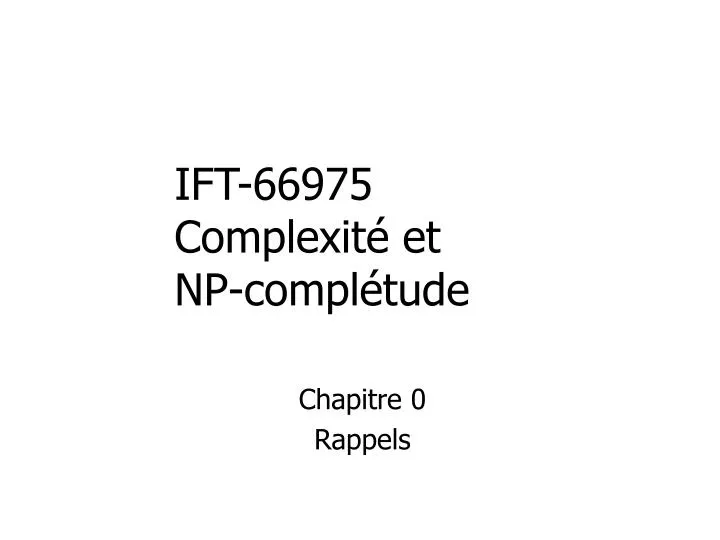 ift 66975 complexit et np compl tude