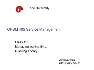 OPSM 405 Service Management