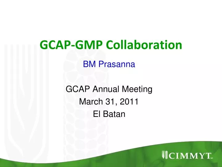 gcap gmp collaboration