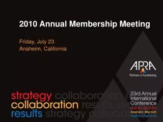 2010 Annual Membership Meeting