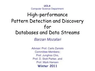 High-performance Pattern Detection and Discovery for Databases and Data Streams