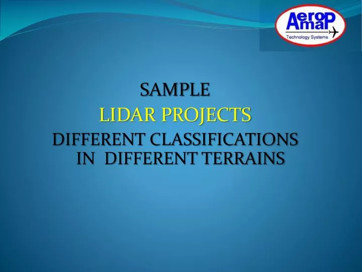 sample lidar projects different classifications in different terrains