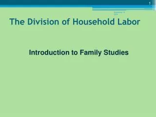 The Division of Household Labor