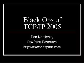 Black Ops of TCP/IP 2005
