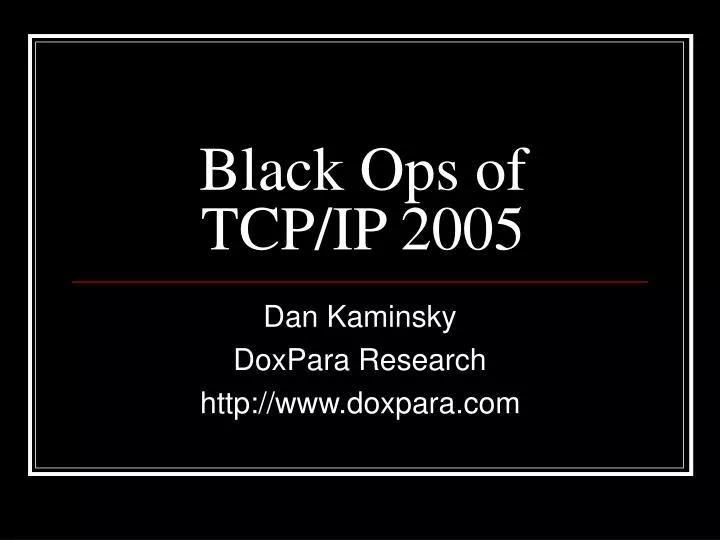 black ops of tcp ip 2005