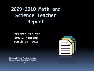 2009-2010 Math and Science Teacher Report