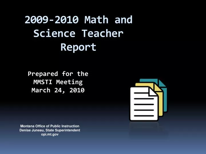 2009 2010 math and science teacher report