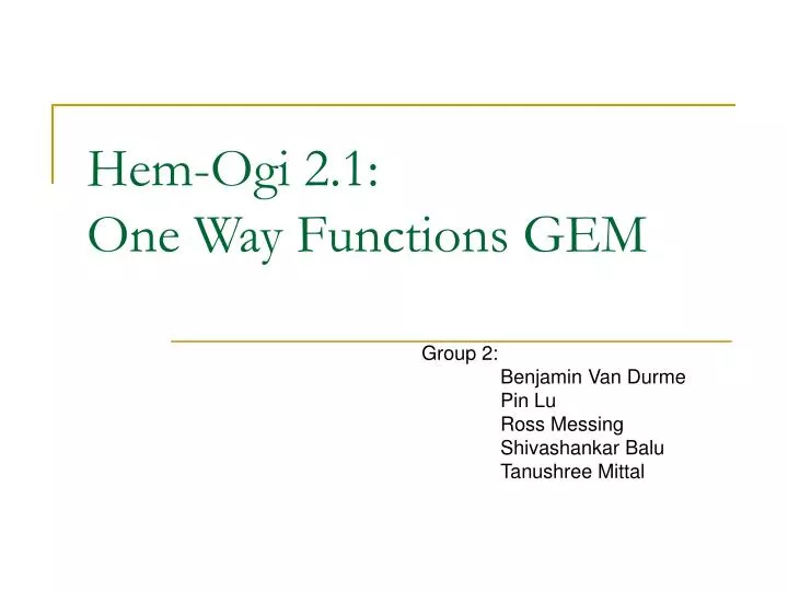 hem ogi 2 1 one way functions gem