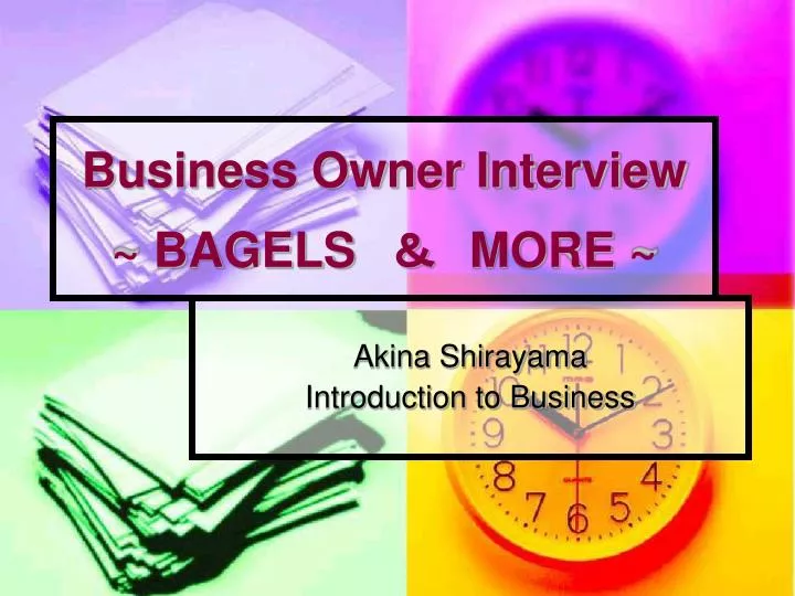 business owner interview bagels more