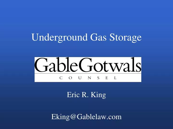 underground gas storage