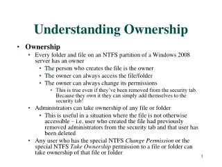 Understanding Ownership