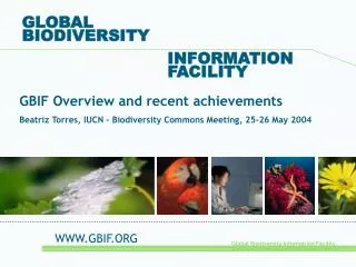 GLOBAL BIODIVERSITY