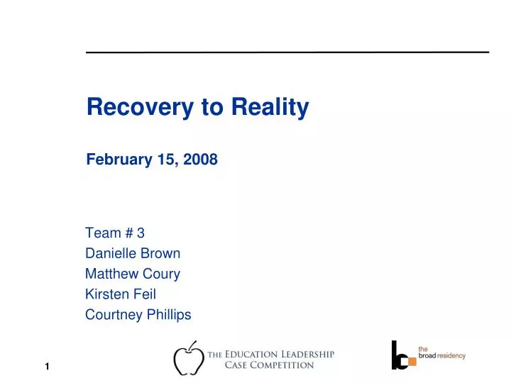 recovery to reality february 15 2008