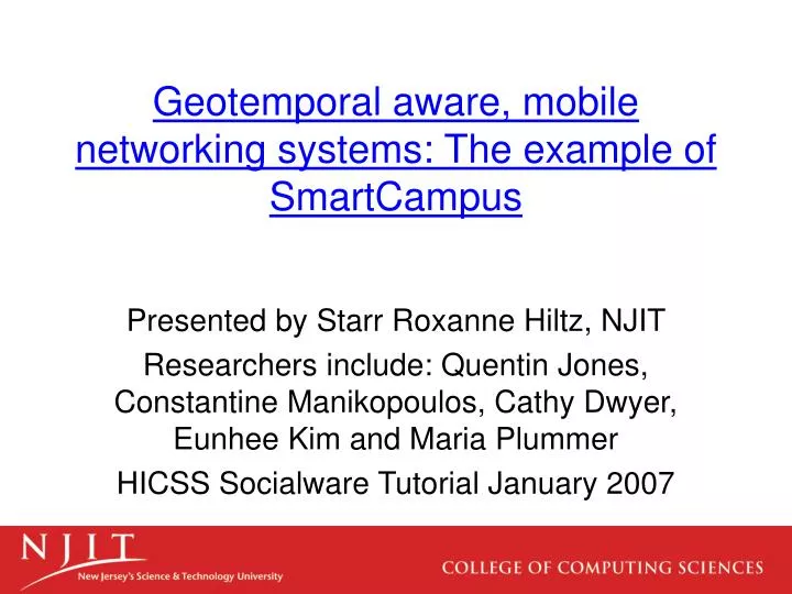 geotemporal aware mobile networking systems the example of smartcampus