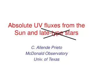 Absolute UV fluxes from the Sun and late-type stars