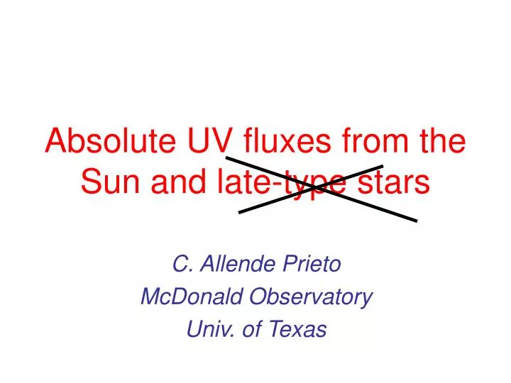 absolute uv fluxes from the sun and late type stars