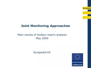 Joint Monitoring Approaches
