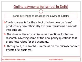 In brief about online payment for school in Delhi
