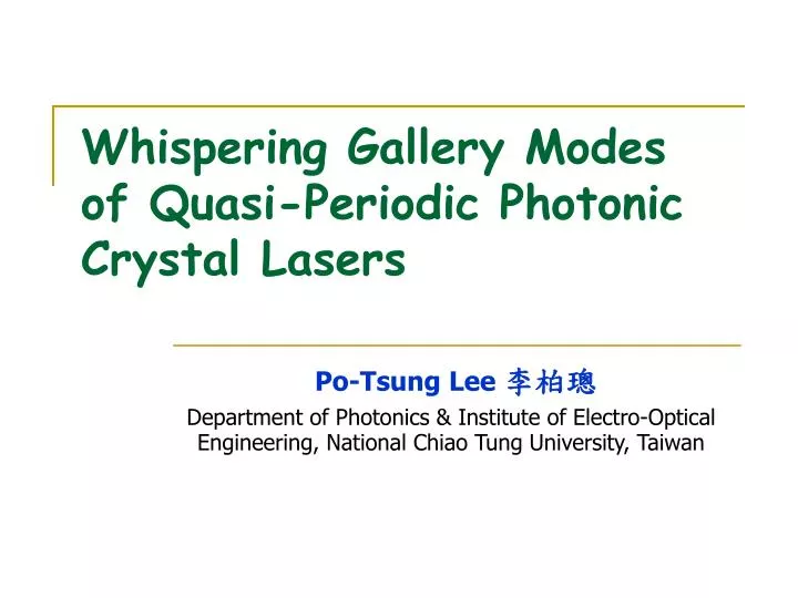 whispering gallery modes of quasi periodic photonic crystal lasers