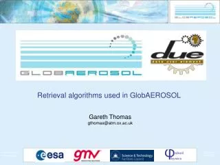 Retrieval algorithms used in GlobAEROSOL