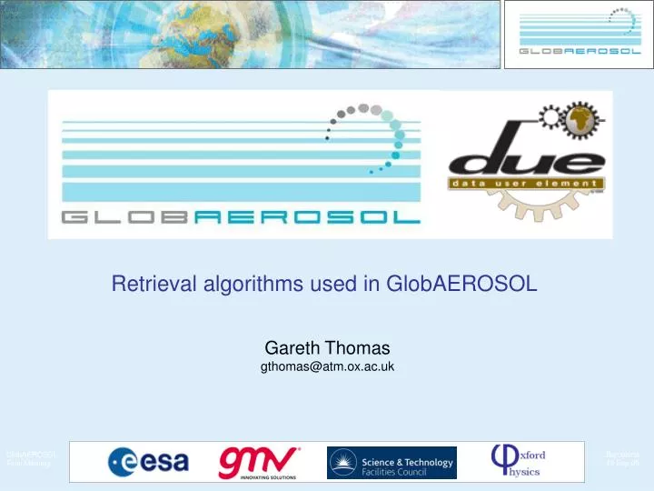 retrieval algorithms used in globaerosol
