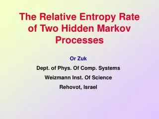 The Relative Entropy Rate of Two Hidden Markov Processes