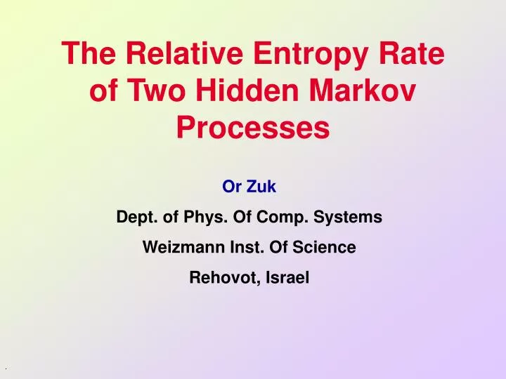 the relative entropy rate of two hidden markov processes